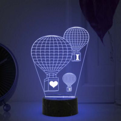 3D Illusion I love U Air Balloon Acrylic Led Night lamp 16 Color Changing Light with Remote Control  Kids Room Decor Light
